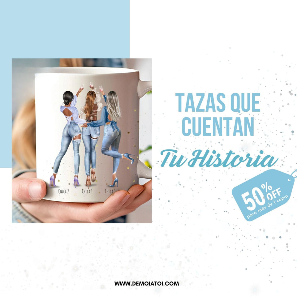 Regalo original personalizado con dibujo editable online para amigas o pareja