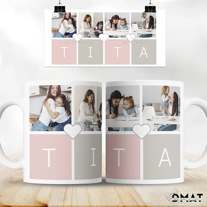 Taza personalizada con fotos - Tía y tita