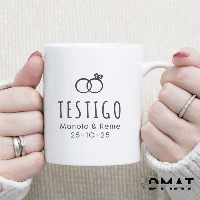 Taza para regalar a testigo de boda - De moi a toi