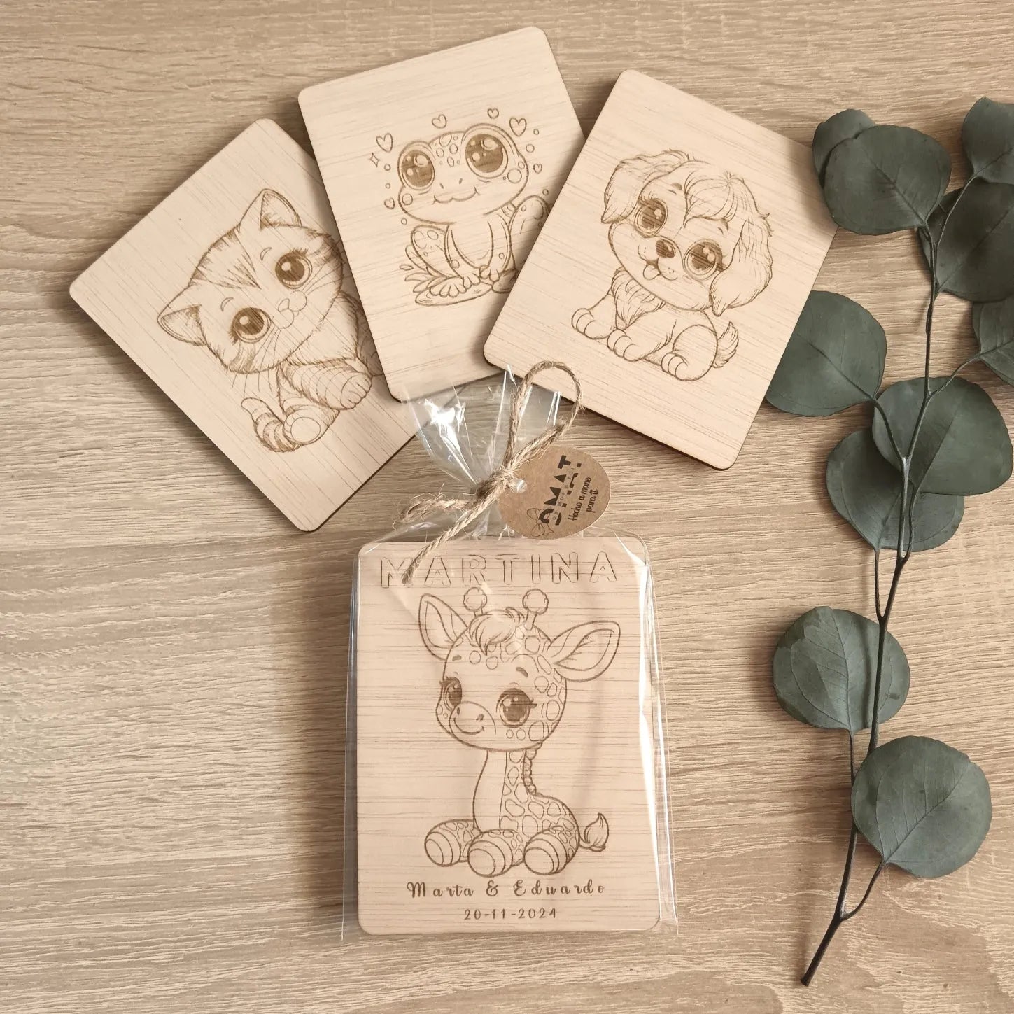 Regalo de boda para niños - Madera con imán para colorear - De moi at oi