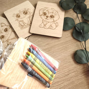 Set de colorear infantil para regalar en fiestas - Madera con imán para colorear - De moi at oi