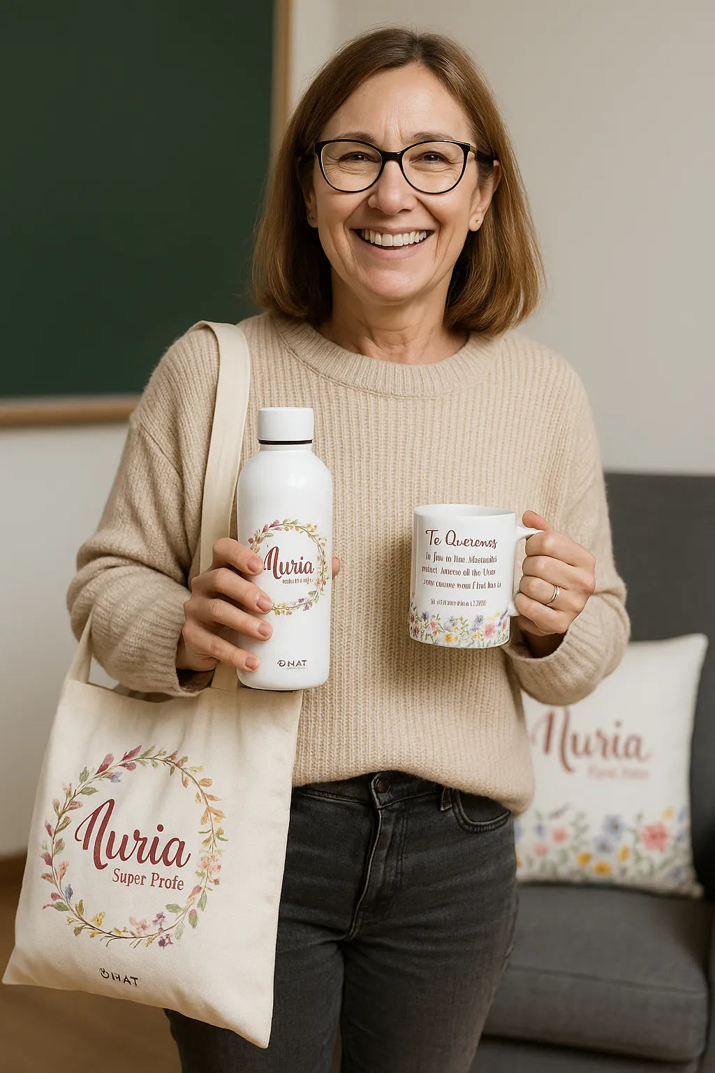 set de regalo mujer con nombre