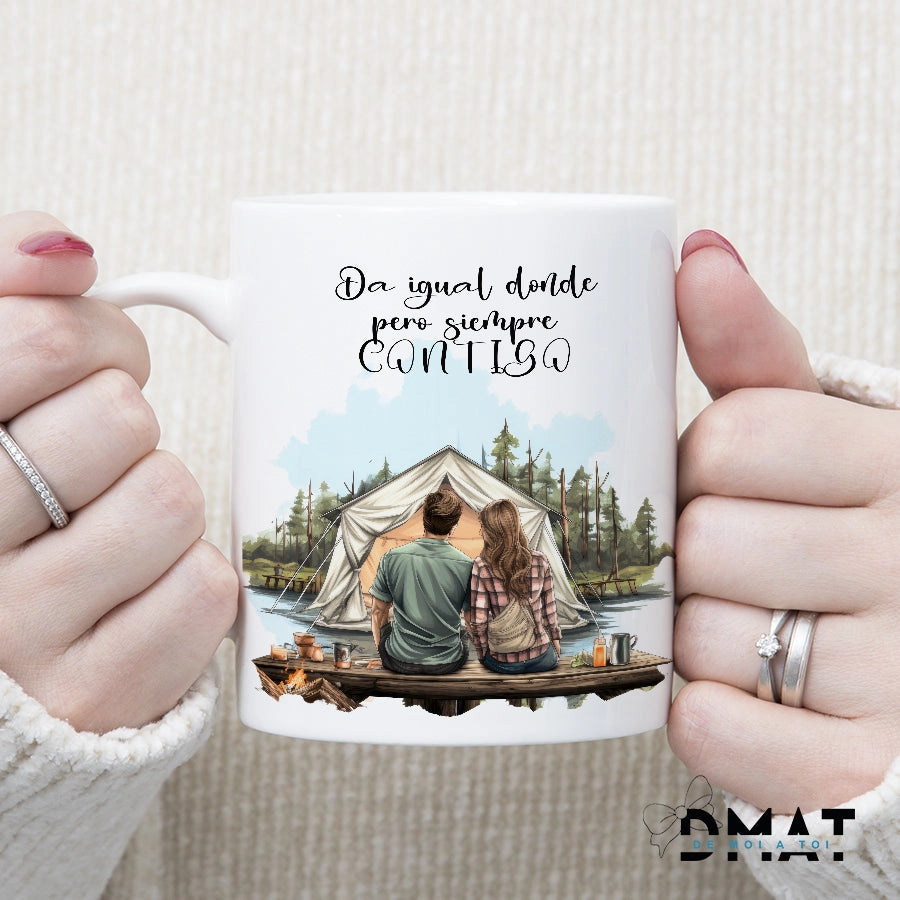 Taza personalizada enamorados aventureros