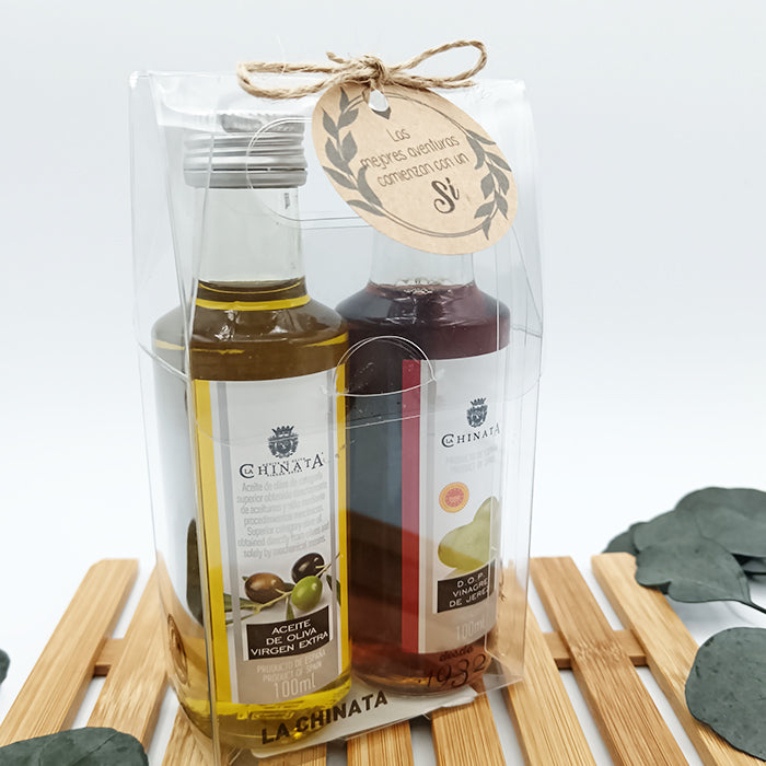 Detalle de boda original con aceite de oliva y vinagre La Chinata 100 ml