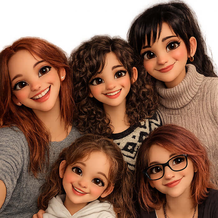 5 personajes/mascota