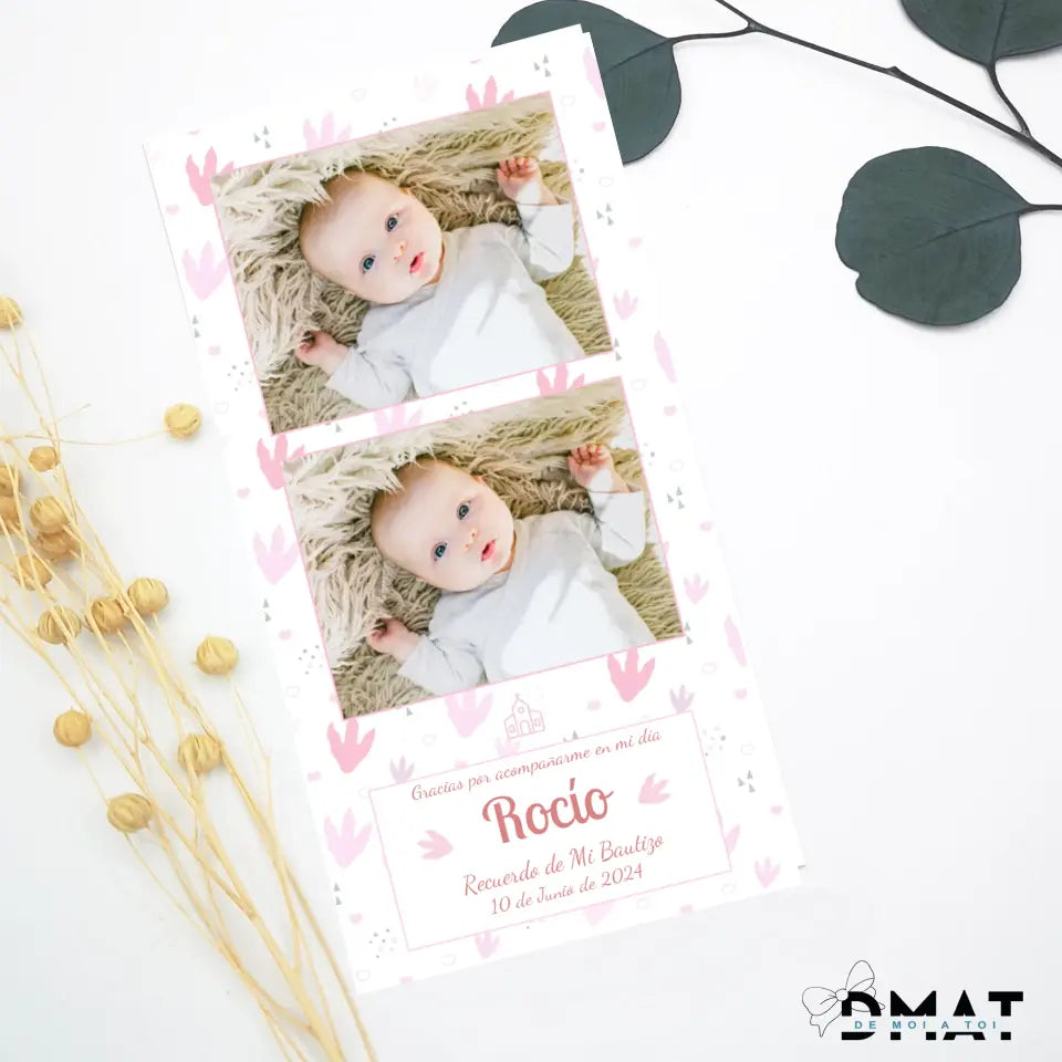 Detalle infantil para bautizo, recuerdo para invitados impreso barato - de moi a toi