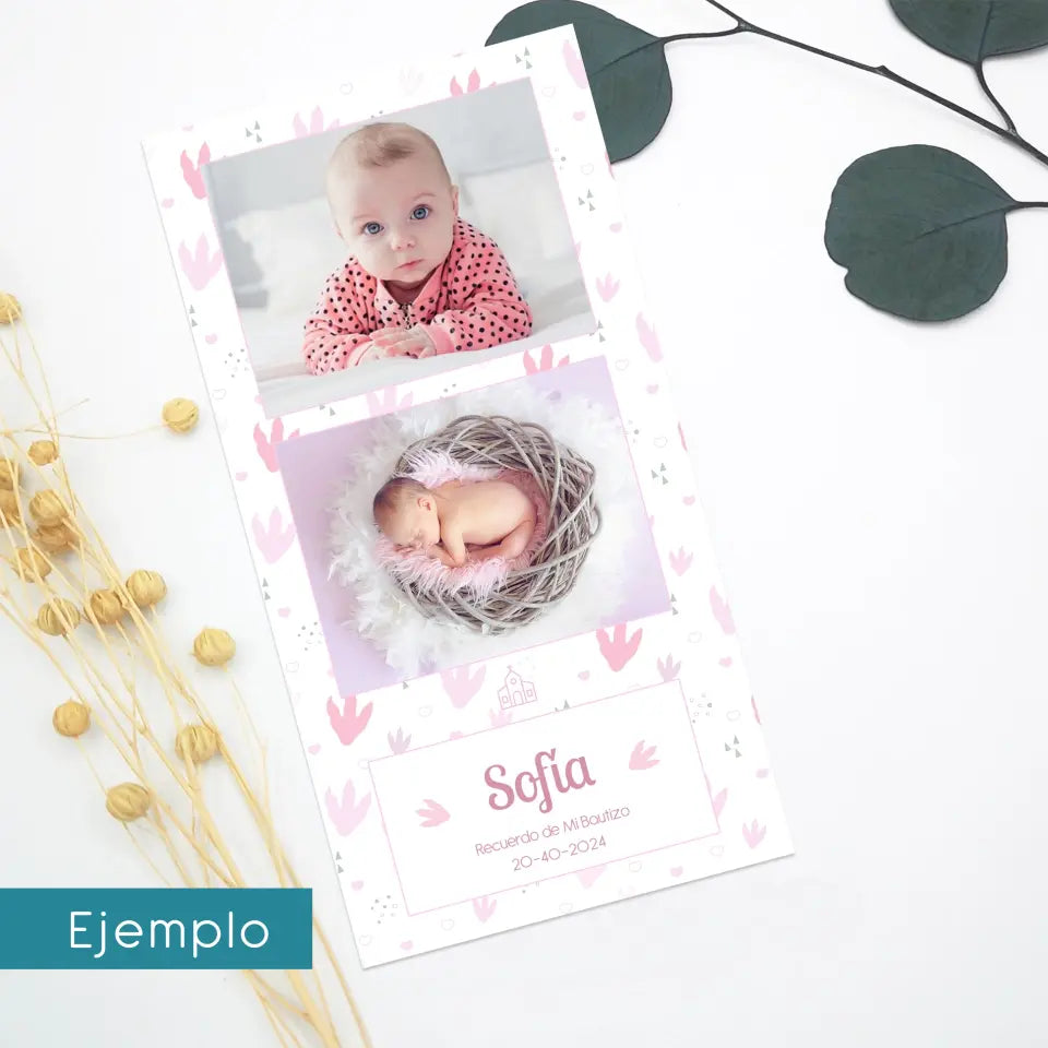 Recuerdo de bautizo con fotos personalizado online - de moi a toi