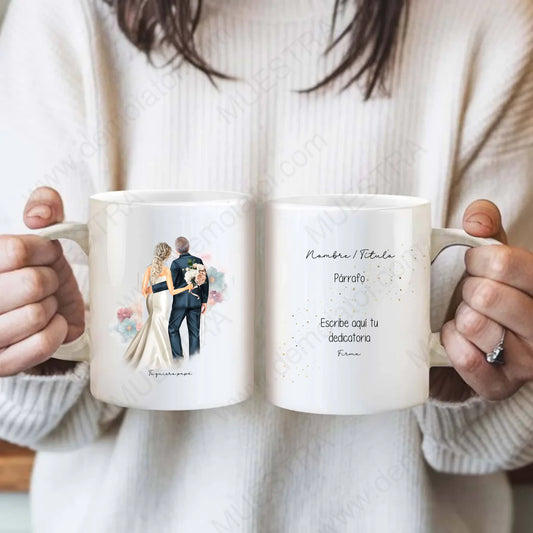taza personalizada con ilustración padre de la novia