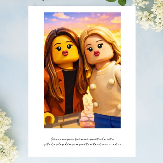 lámina personalizada estilo lego a partir de fotografía