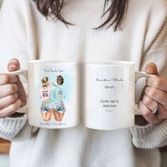 taza personalizada mejores amigas con dedicatoria