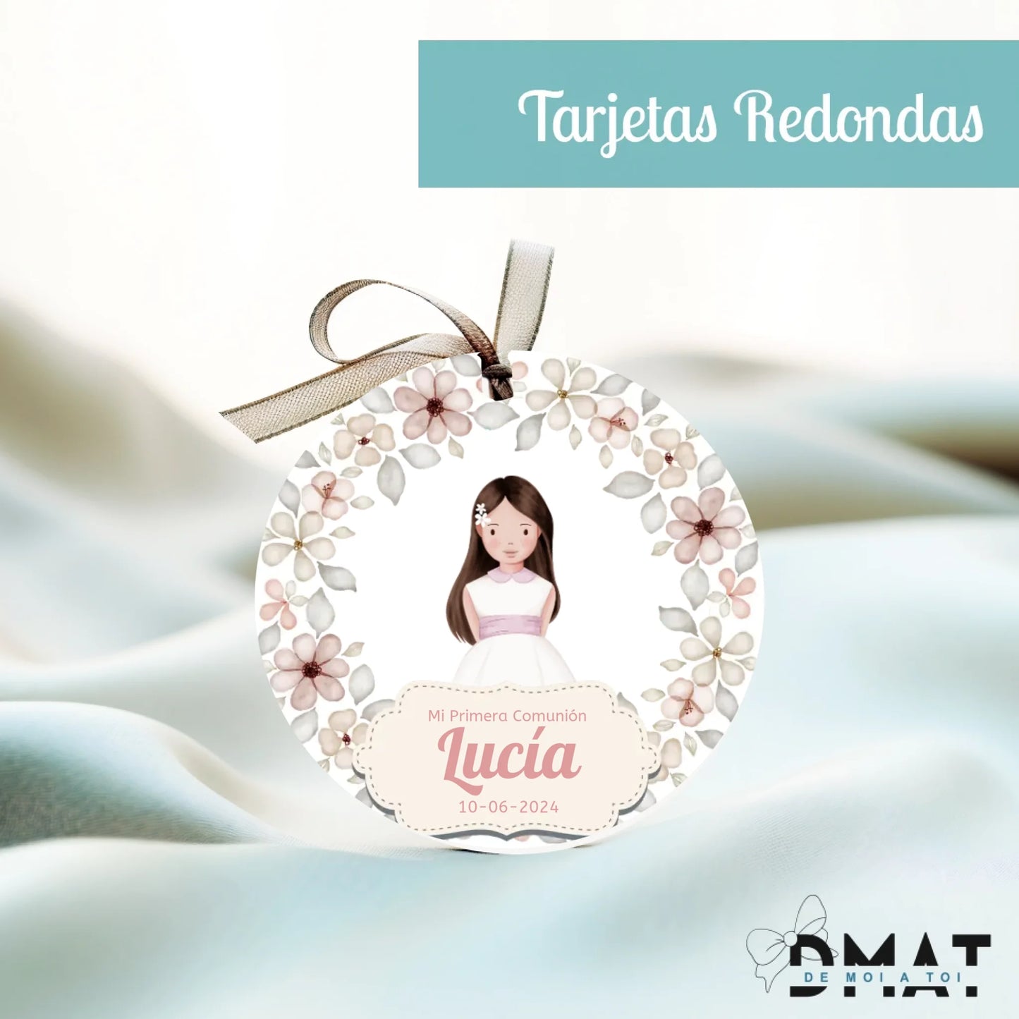 Tarjetas y etiquetas de regalo con dibujo comunión niña (Pack 10 uds)
