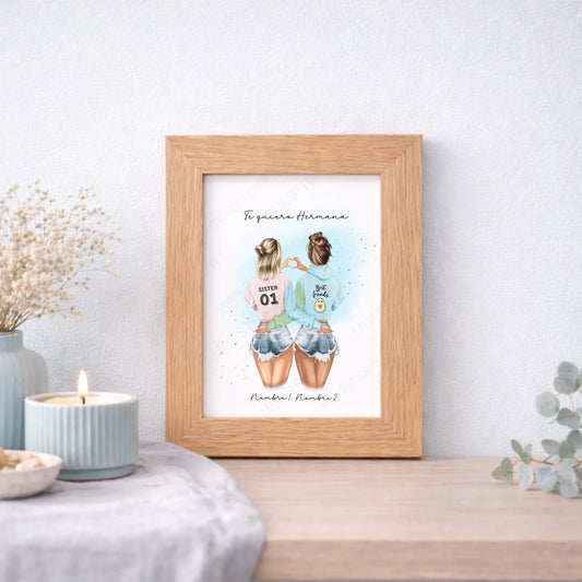 Cuadro personalizado para regalar a hermanas