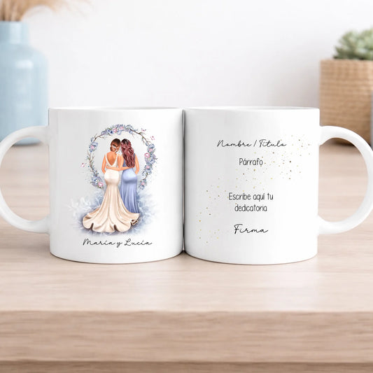 Taza personalizada dama de honor y novia