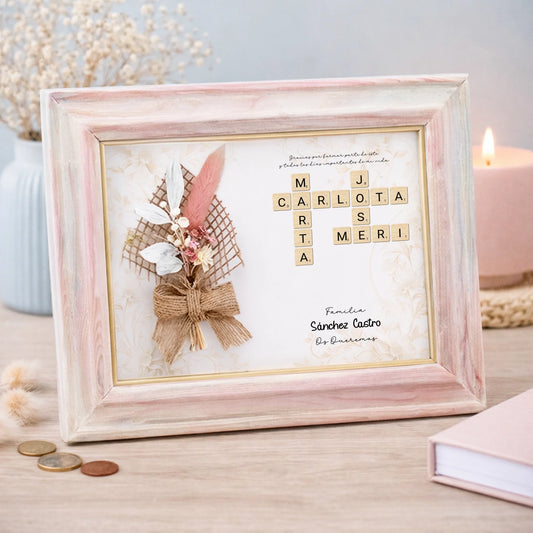 Marco con flores personalizado dama de honor
