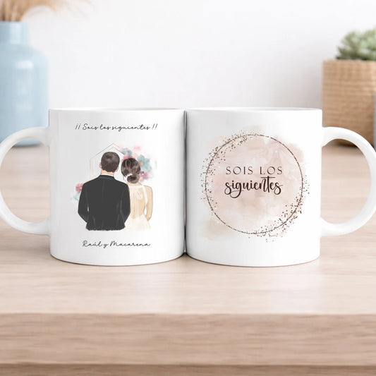 Taza personalizada original boda coche antiguo