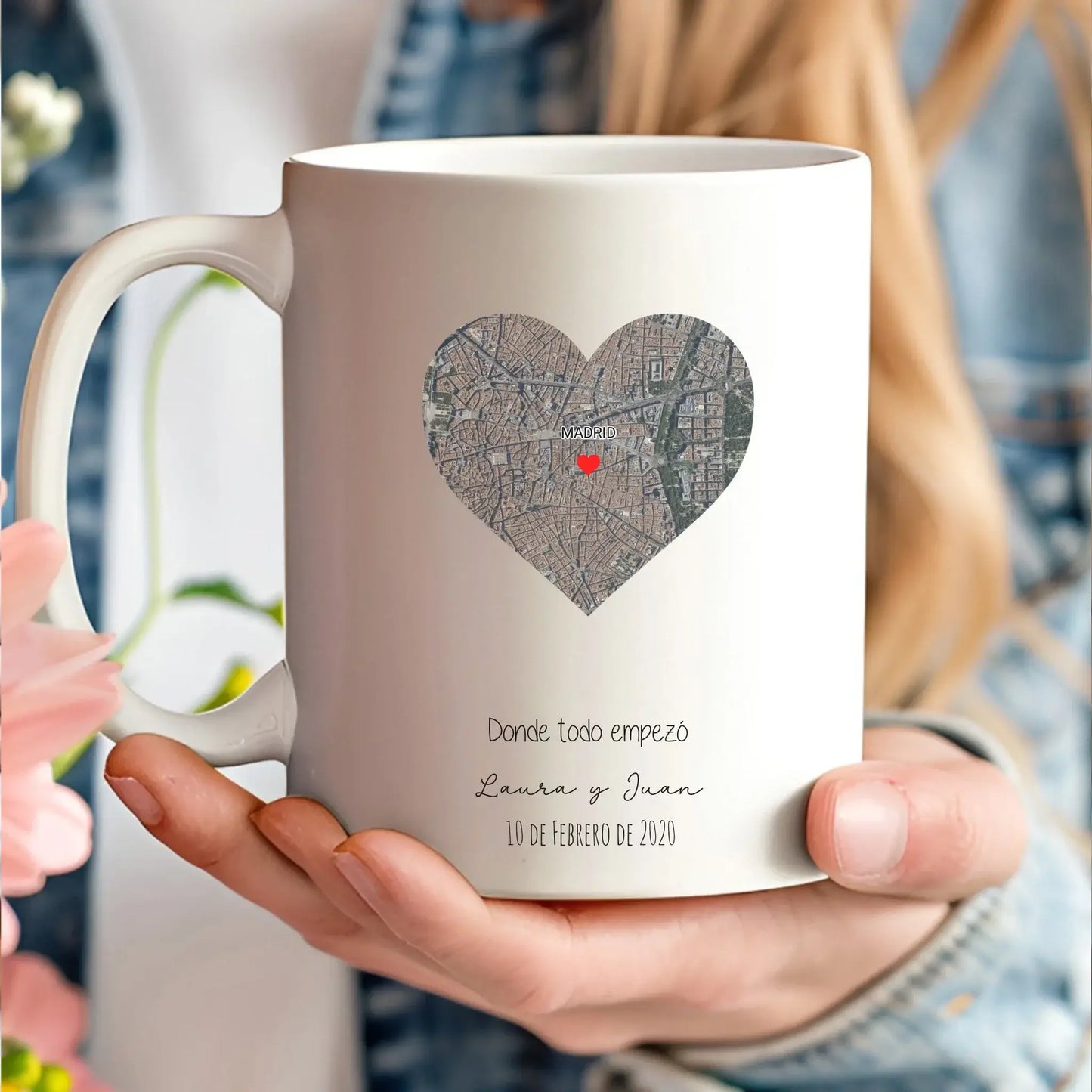 taza personalizada mapa donde todo empezó