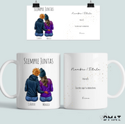 taza personalizada mujeres invierno sentadas como regalo original