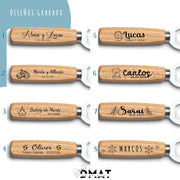 abridor de madera maciza con grabado láser para eventos