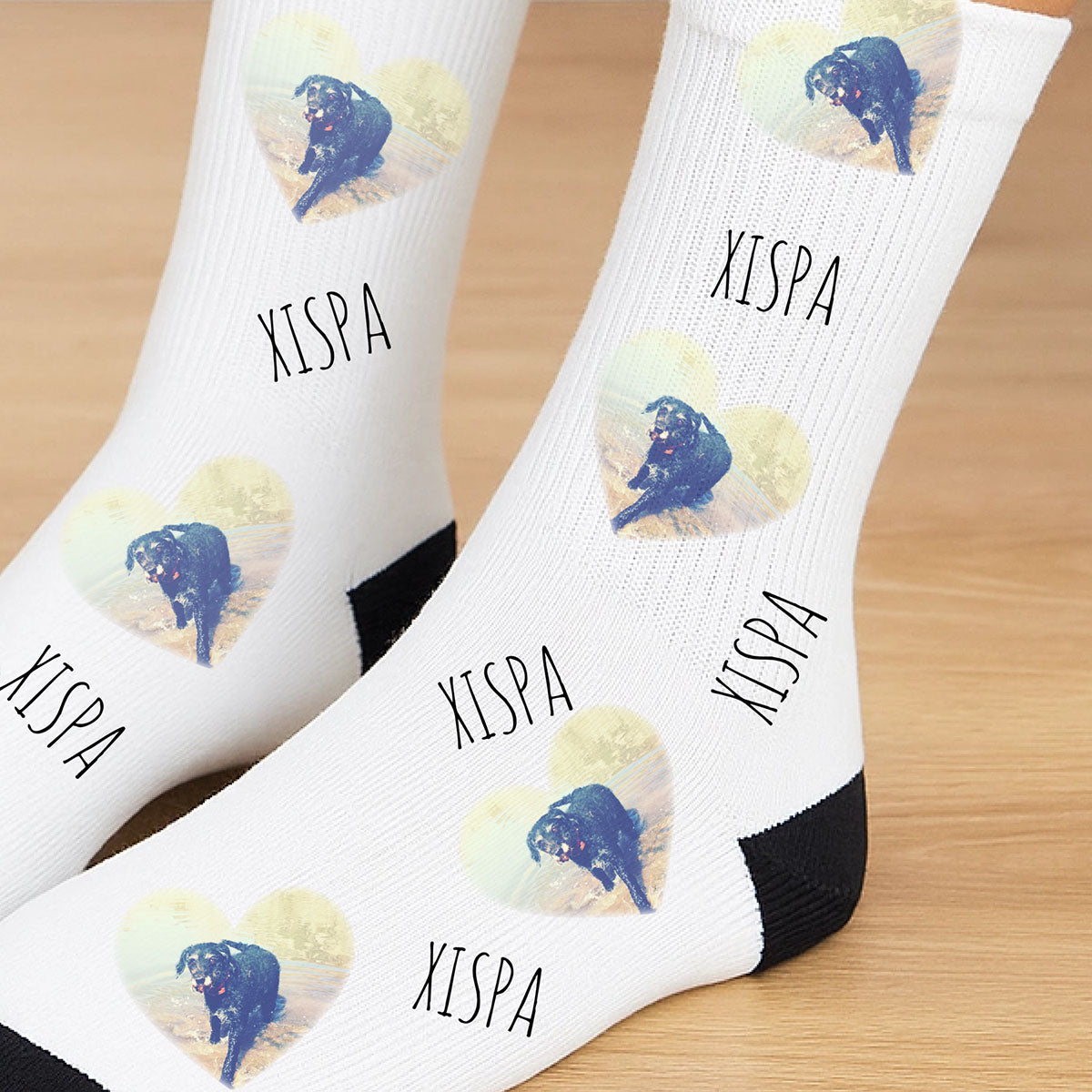 calcetines divertidos personalizados con fotografía perro mascota