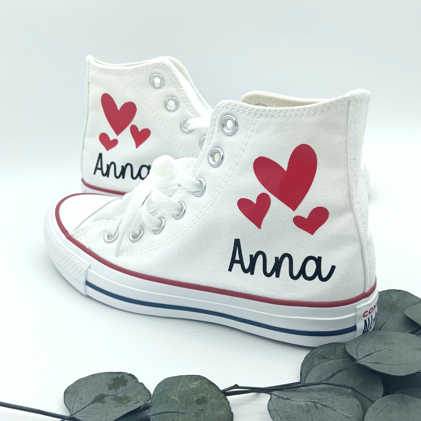 Zapatillas personalizadas con nombre y corazones – Regalo mujer y niña