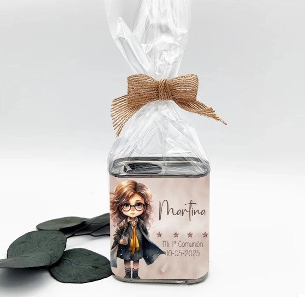 Aceite de oliva AOBE personalizado para detalle de invitados de comunión - De moi a toi