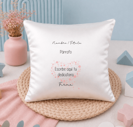 Cojín personalizado con dedicatoria para pareja | Regalo especial con nombres