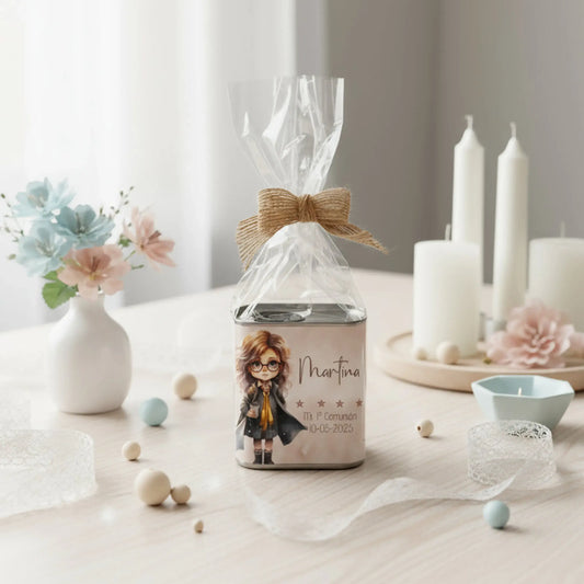 Aceite de oliva AOBE personalizado para detalle de invitados de comunión - De moi a toi