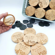 espejo de madera de bambú grabado a láser personalizado