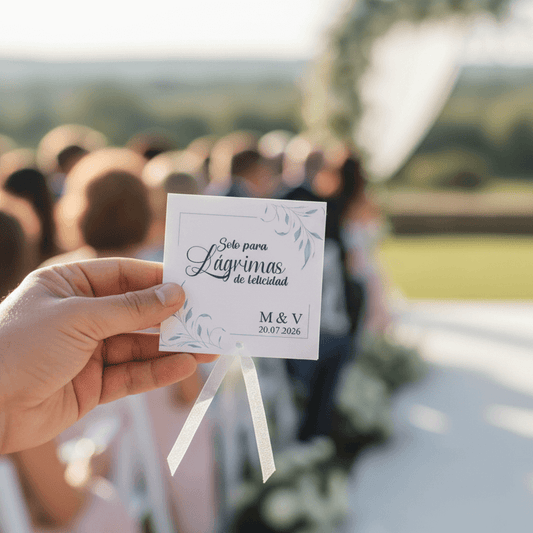 Pañuelos desechables para emociones de boda