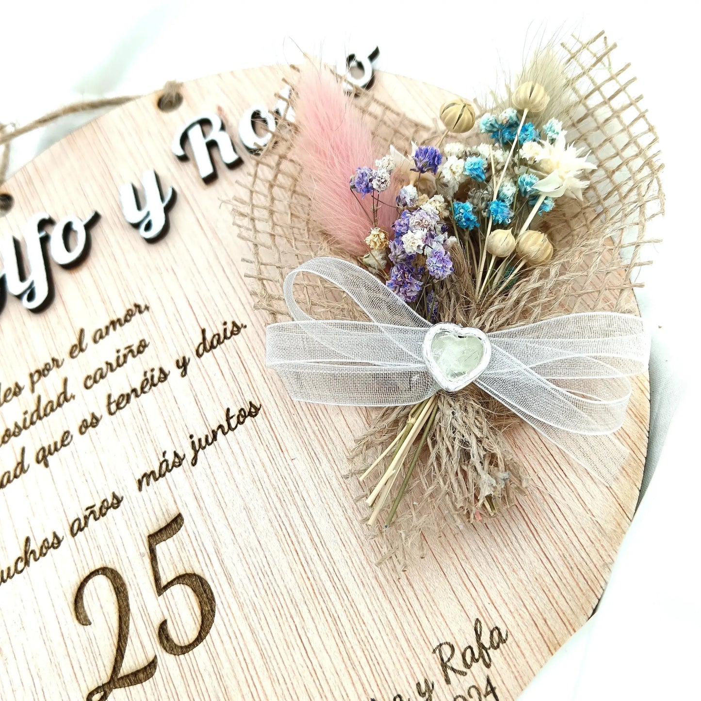 Placa de madera personalizada para 25 o 50 aniversario de boda - demoi a toi