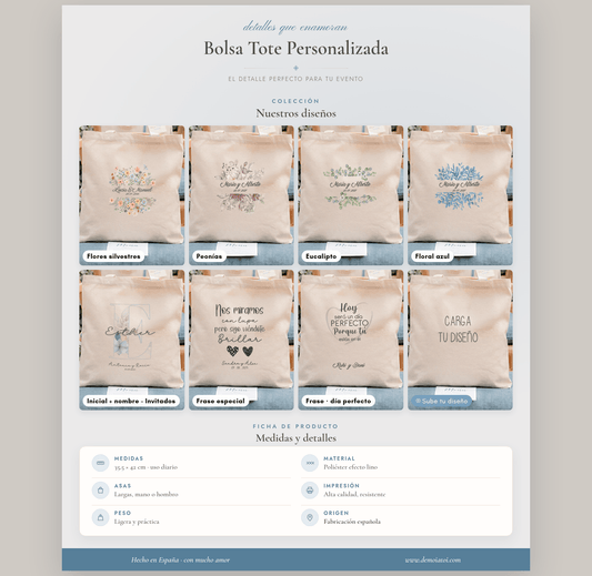 Bolsa Tela Personalizada Invitados - Totebag Celebración
