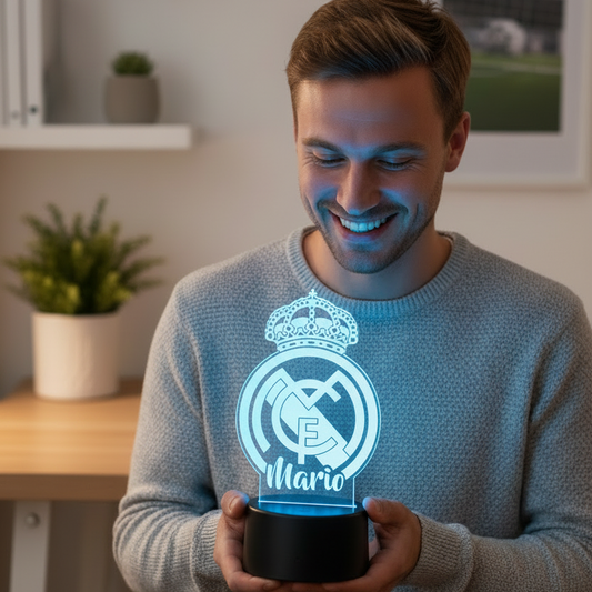 lÁMPARA PERSONALIZADA ESCUDO COMO REGALO ORIGINAL PARA HOMBRE - DE MOI A TOI