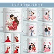 Diseños de parejas románticas para tazas personalizadas