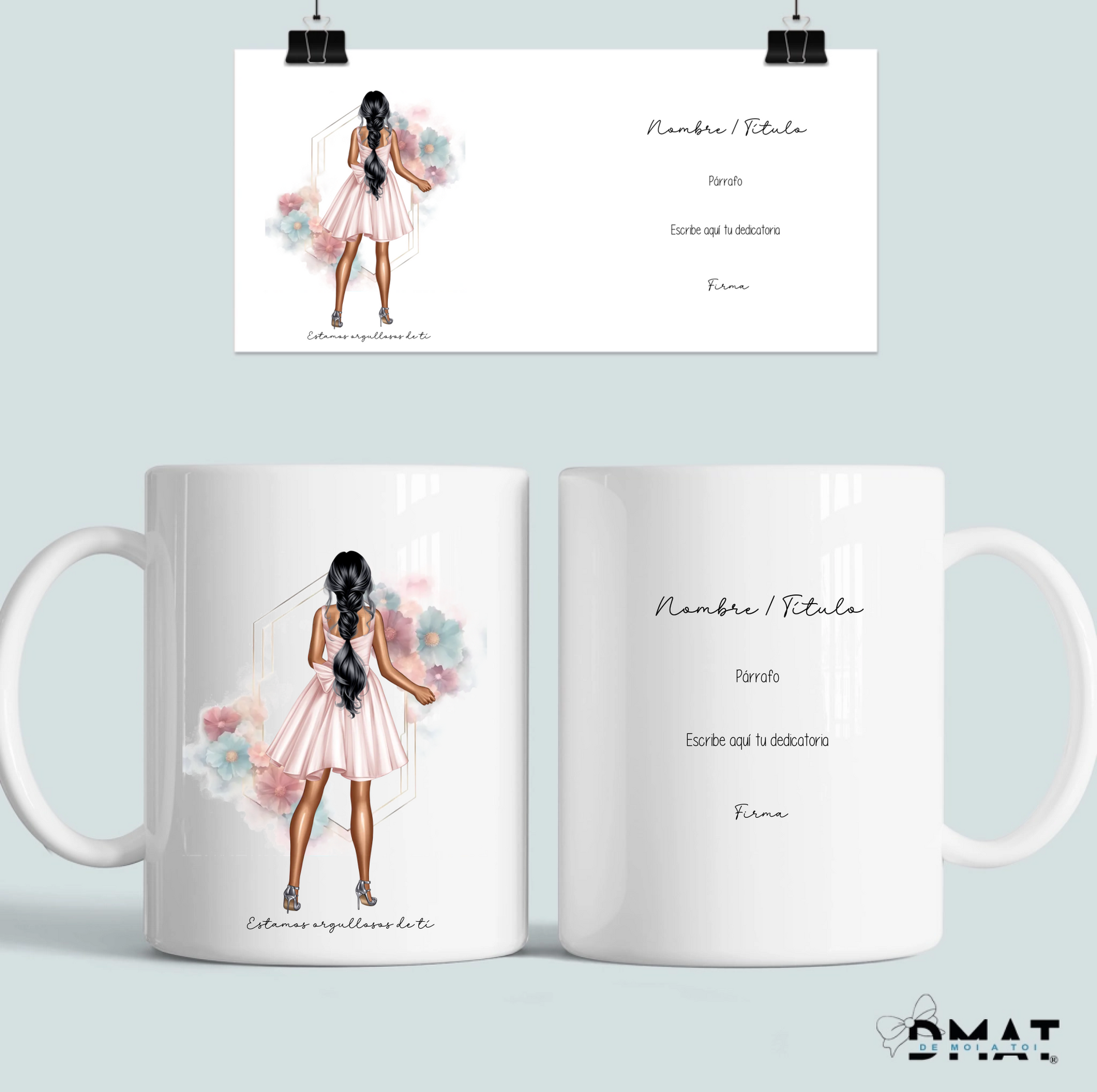 Taza personalizada para madre, tía o madrina con niños con ilustración personalizada