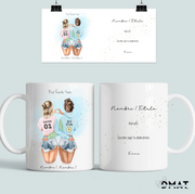 taza hermanas ilustración corazón