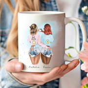 taza personalizada amigas símbolo corazón