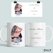 taza personalizada de pareja con ilustración y nombres