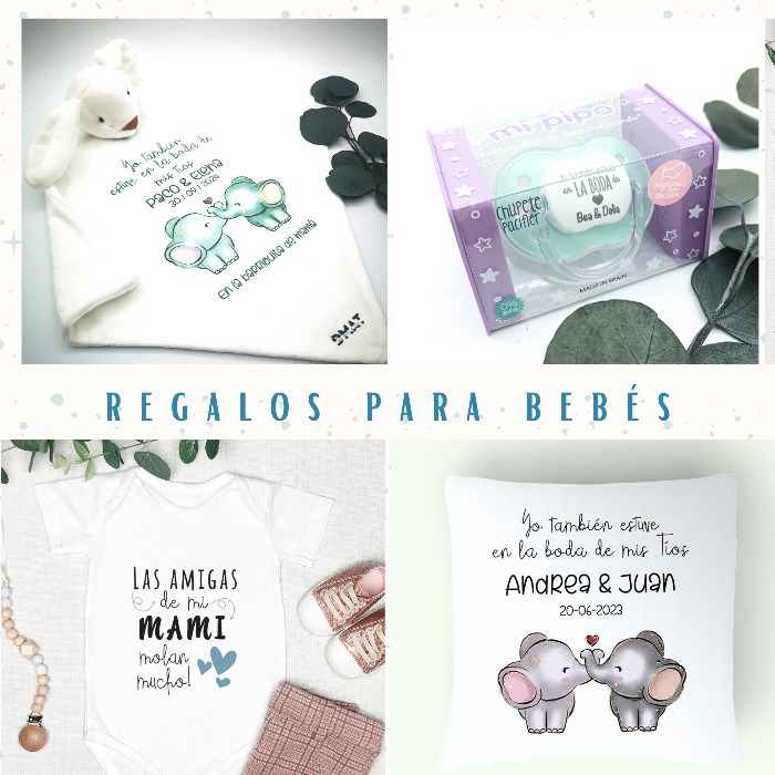 Regalos para invitados bebés y embarazadas de boda