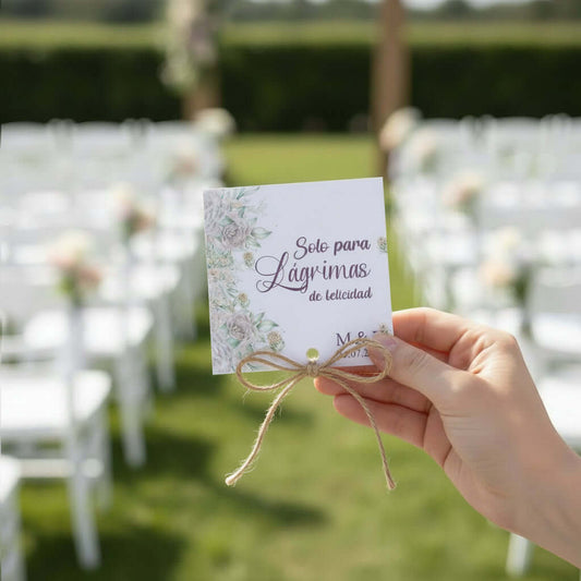 Pañuelos personalizados boda con diseño floral