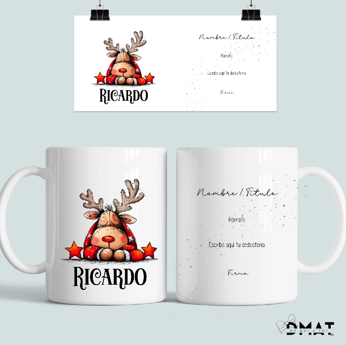 Regalo original de Navidad con diseño de reno divertido