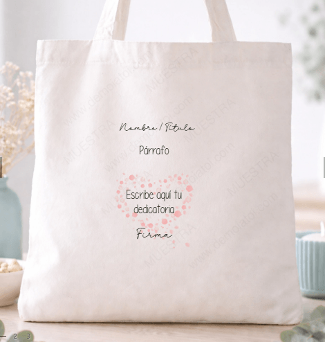 Totebag personalizada con dedicatoria para regalar a amigas y compañeras