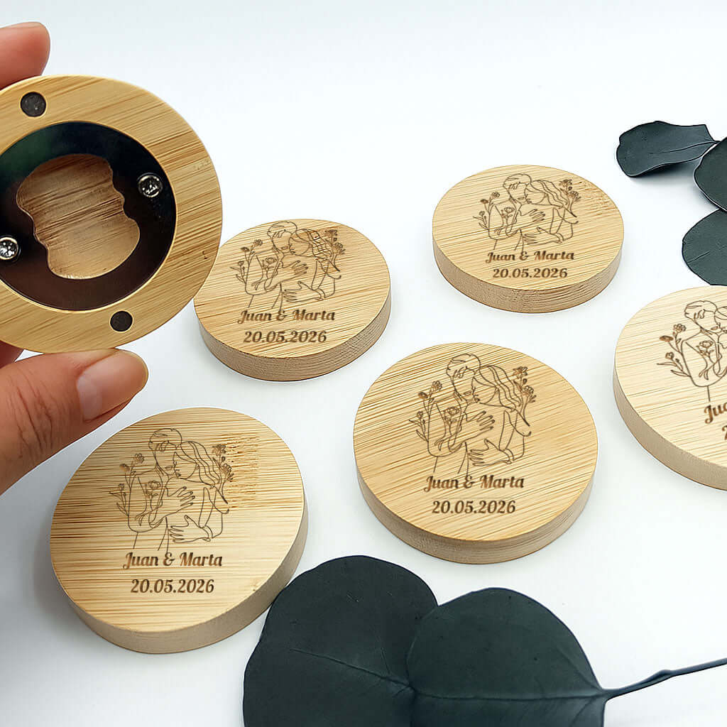 abridor madera iman grabado