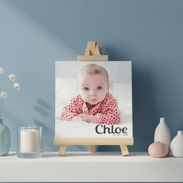 azulejo personalizado con foto y caballete de madera – regalo original