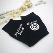 calcetines negros personalizados con texto elegante