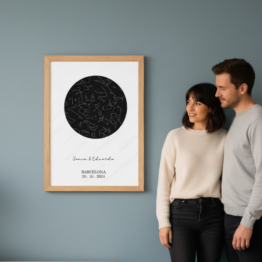 Cuadro personalizado con diseño mapa estelar como regalo original