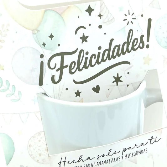Envoltorio para tazas personalizado para cumpleaños - Felicidades