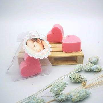 Jabón invitados corazón - Rosa - Regalo original personalizado - DE MOI À TOI