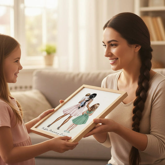 lámina personalizada madre e hijos – regalo original – De moi à toi