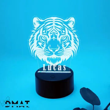Lámpara con grabado a láser diseño tigre – regalo original personalizado