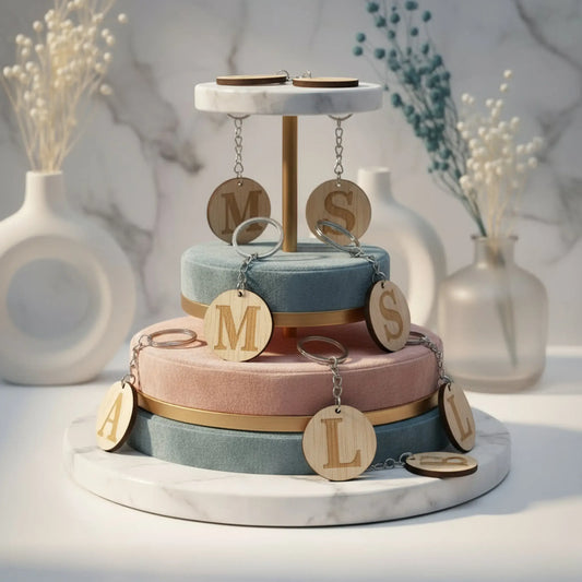 Llavero de madera inicial grabada - Regalo original personalizado - DE MOI À TOI